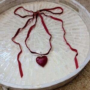 Red Heart Pendant Necklace - Red Velvet